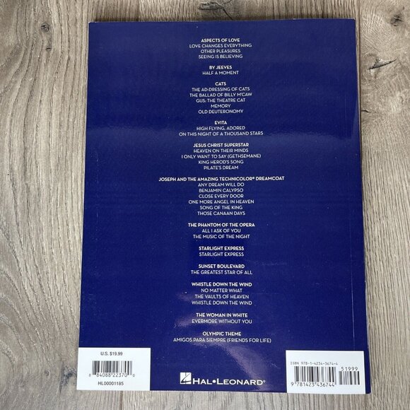 Andrew Lloyd Webber for Singers 30 Songs - Men's Edition Vocal Hal Leonard - Picture 3 of 6